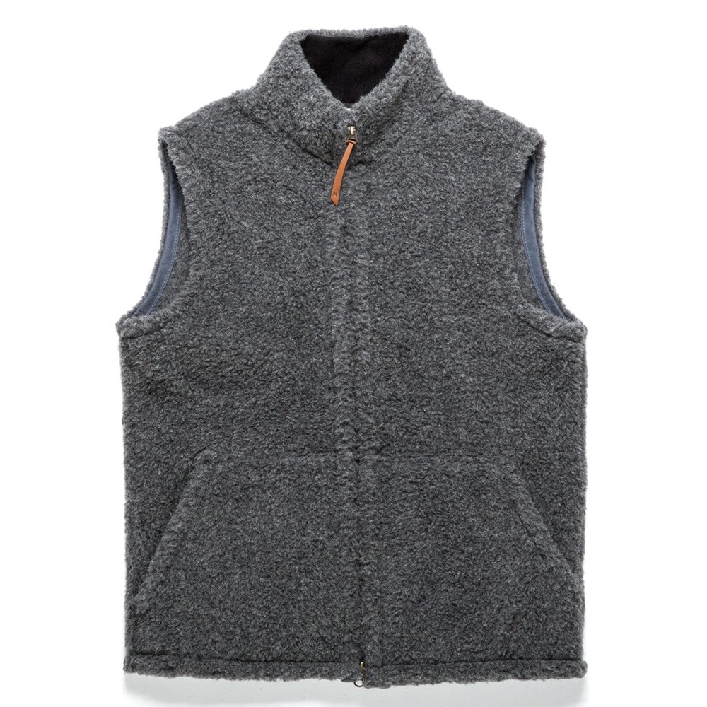 Best Made Co Wool Fleece Zip Vest in Gray - Size XS